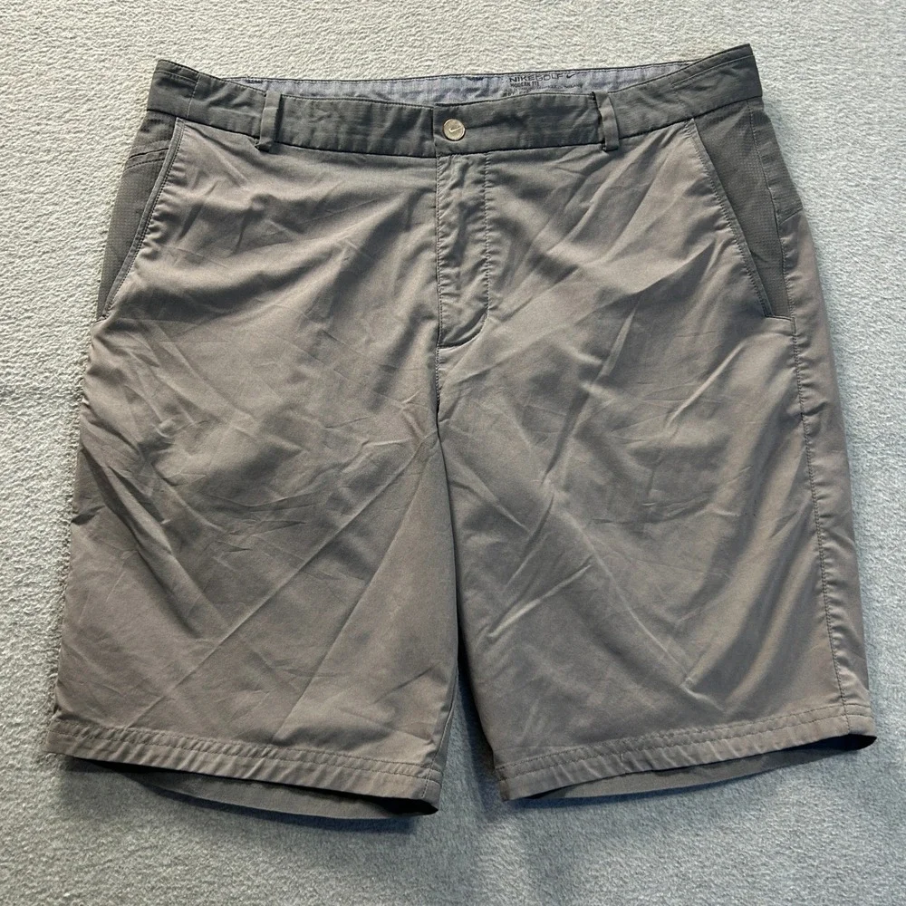 Nike Golf Dri-FIT Modern Fit Shorts Mens 34 Gray Performance Flat Front Casual